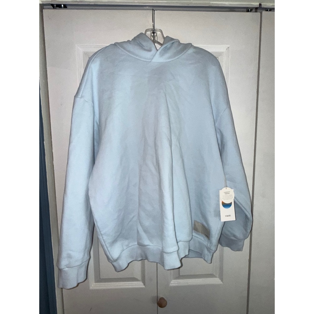 Vuori Restore OS Hoodie Light Mist Blue Oversized Sweatshirt VW2002 Womens L NWT